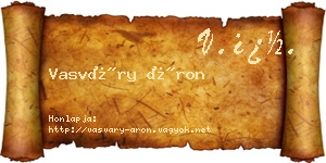 Vasváry Áron névjegykártya