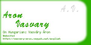 aron vasvary business card